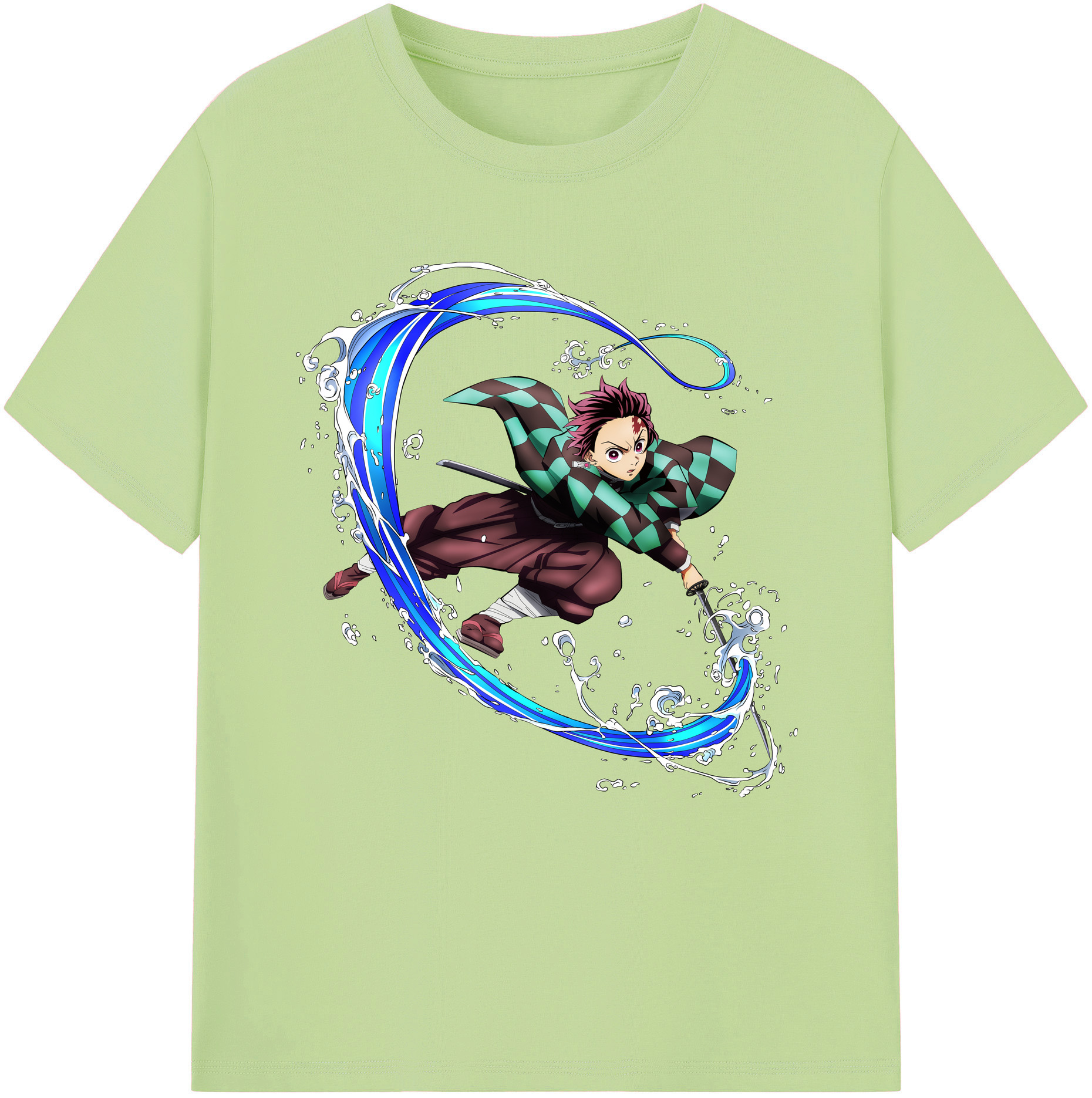 （画像用） 鬼滅の刃 竈門 炭治郎／かまど たんじろう Kamado Tanjirou 綿100％半袖Tシャツ（フロントプリント）